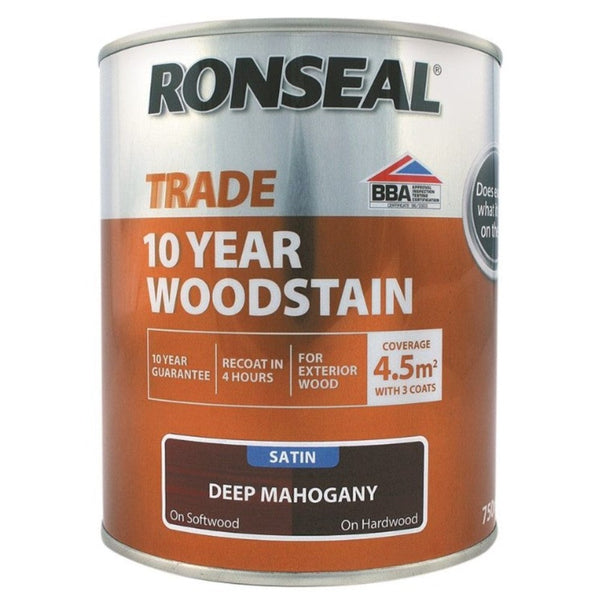 Ronseal Trade 10 Year Woodstain Deep Mahogany 750ml