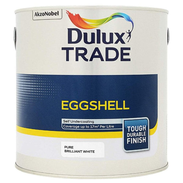 Dulux Trade Eggshell Pure Brilliant White 2.5ltr