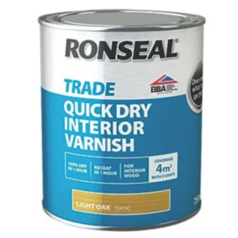 Ronseal Trade Quick Drying Interior Varnish Light Oak 750ml
