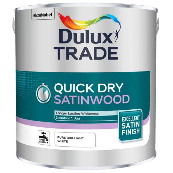 Dulux Trade Quick Dry Satinwood Pure Brilliant White 2.5ltr