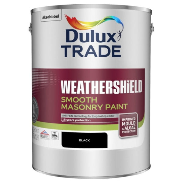 Dulux Trade Weathershield Smooth Masonry Black 5ltr