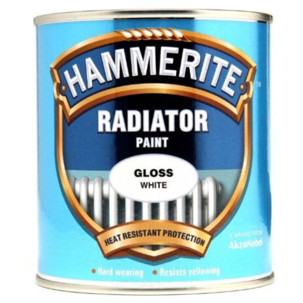 Hammerite Radiator Paint Enamel Gloss White 500ml