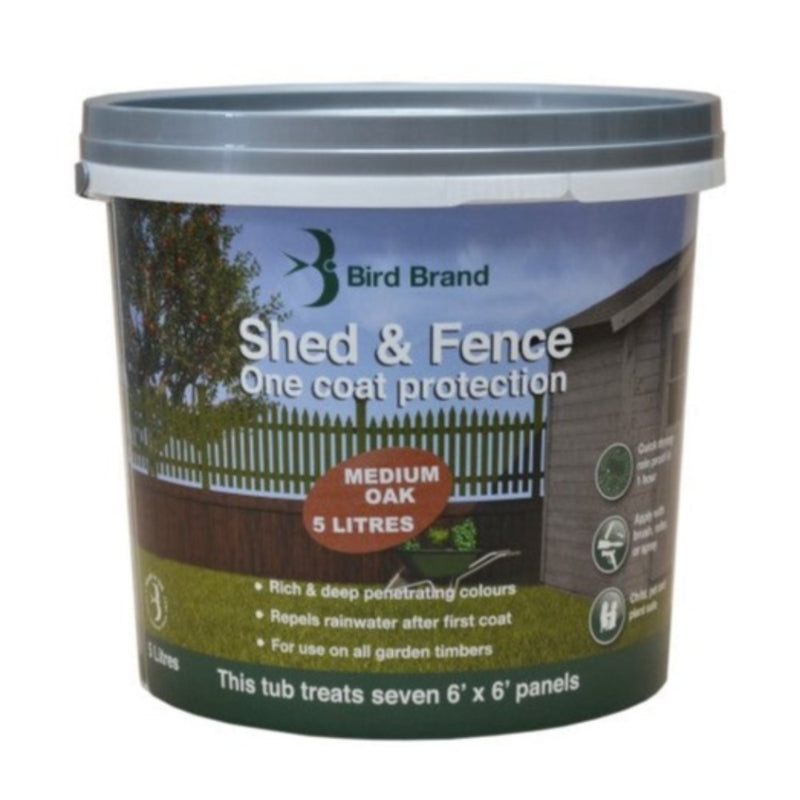 Bird Brand Shed & Fence One Coat Colours 5ltr