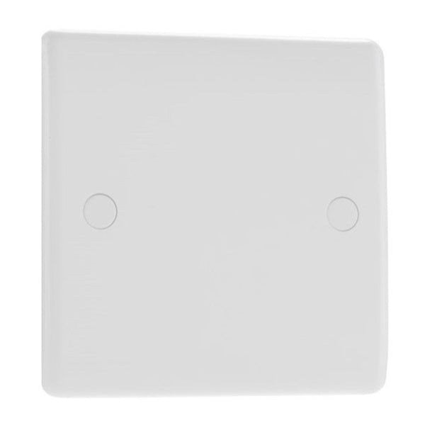 BG White Round Edged Moulded Single Blanking Plate