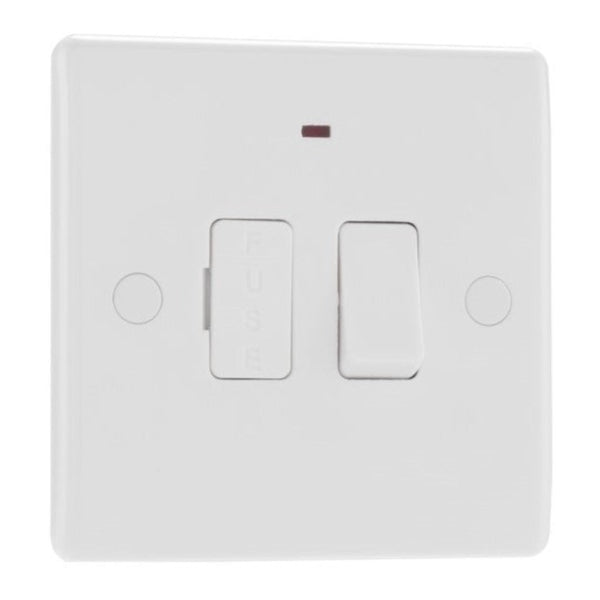 BG White Round Edged Moulded Switched Fuse Connection Indicator
