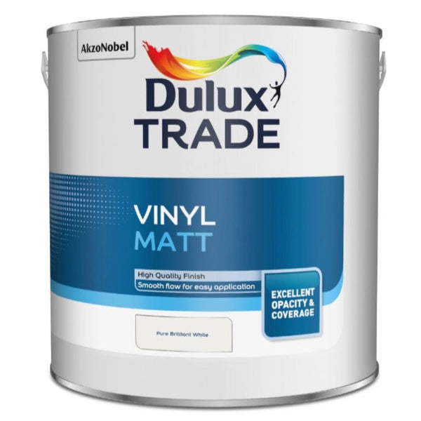 Dulux Trade Vinyl Matt Pure Brilliant White 2.5ltr