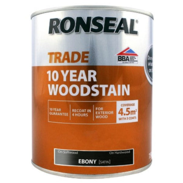 Ronseal Trade 10 Year Woodstain Ebony 750ml