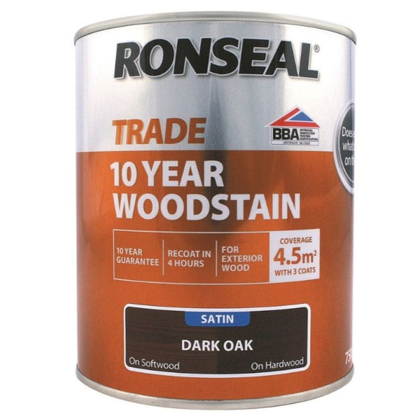 Ronseal Trade 10 Year Woodstain Dark Oak 750ml