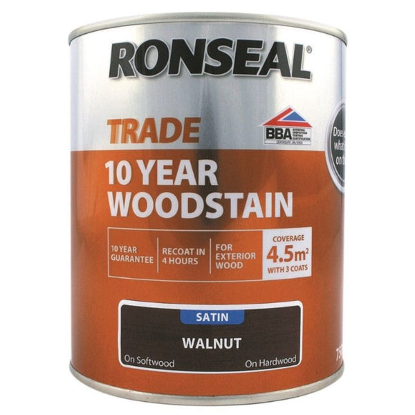 Ronseal Trade 10 Year Woodstain Walnut 750ml