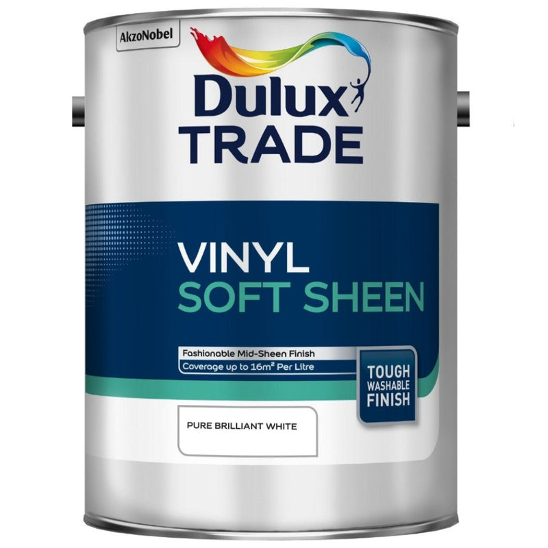 Dulux Trade Vinyl Soft Sheen Pure Brilliant White 5ltr