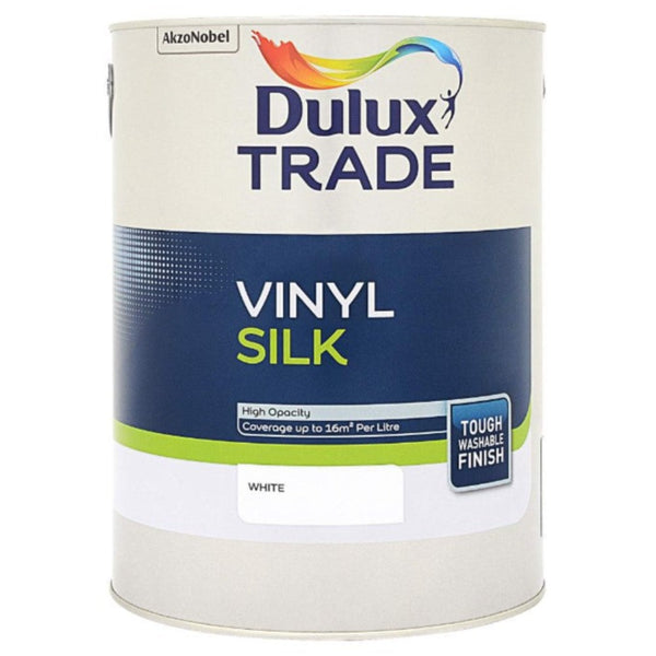 Dulux Trade Vinyl Silk White 5ltr
