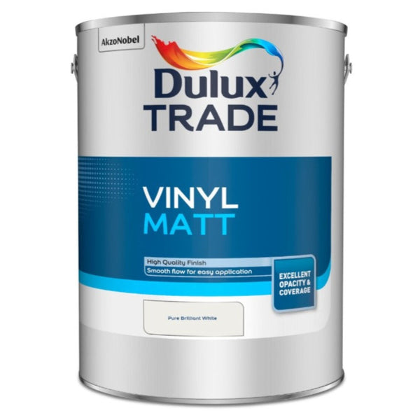 Dulux Trade Vinyl Matt Pure Brilliant White 5ltr