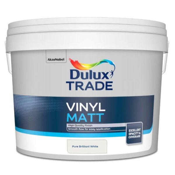 Dulux Trade Vinyl Matt Pure Brilliant White 10ltr