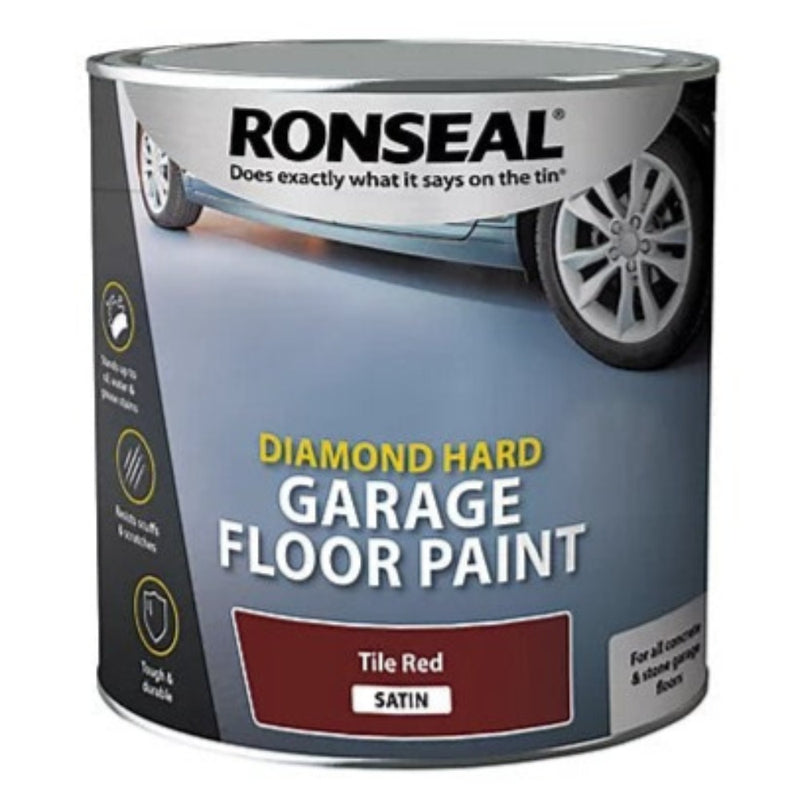 Ronseal Diamond Hard Garage Floor Paint Tile Red 2.5ltr