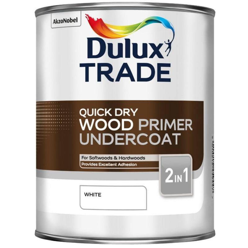 Dulux Trade Quick Drying Wood Primer Undercoat White 1ltr
