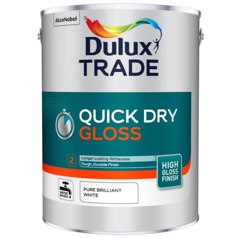 Dulux Trade Quick Dry Gloss Pure Brilliant White 5ltr