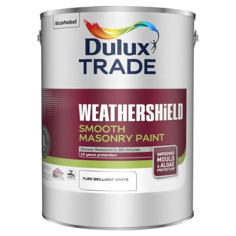 Dulux Trade Weathershield Smooth Masonry Pure Brilliant White 5ltr