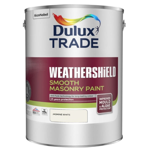 Dulux Trade Weathershield Smooth Masonry Jasmine White 5ltr