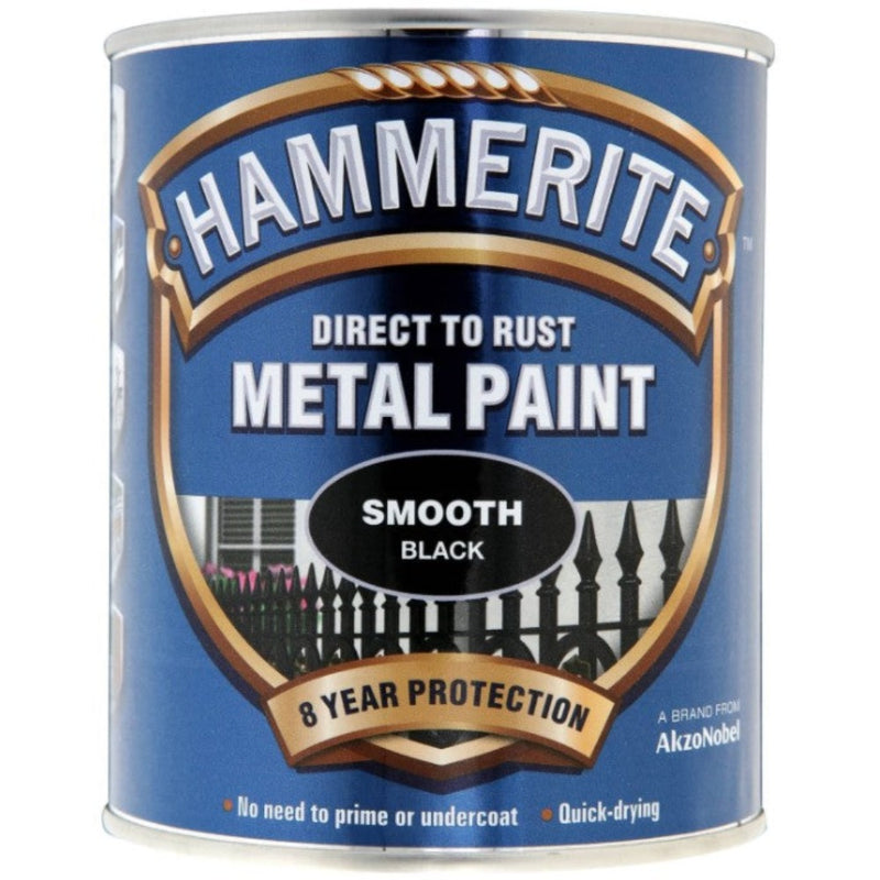 Hammerite Metal Paint Smooth Black 750ml