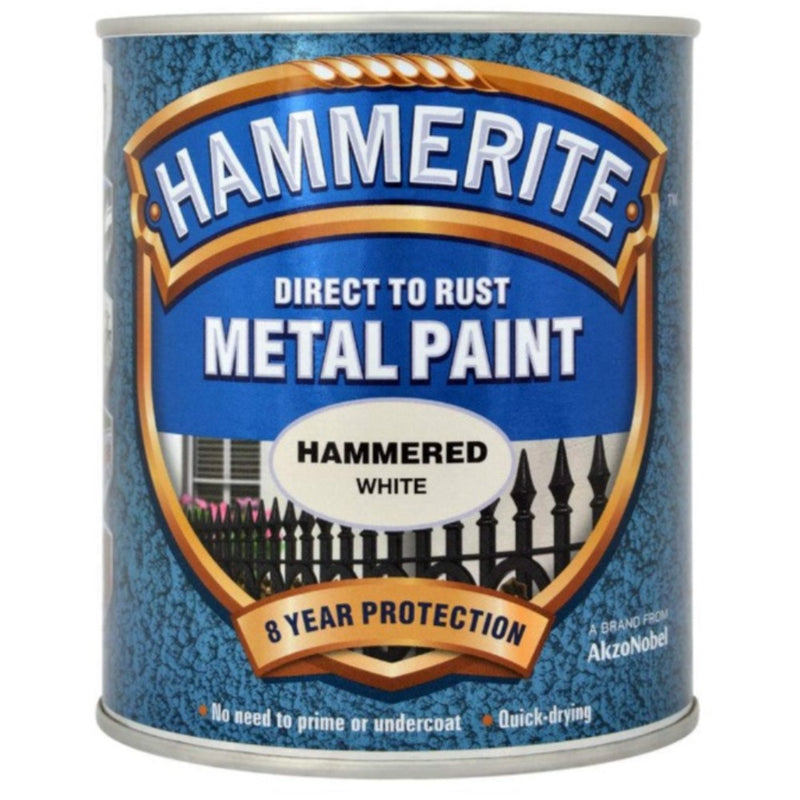 Hammerite Metal Paint Hammered White 750ml