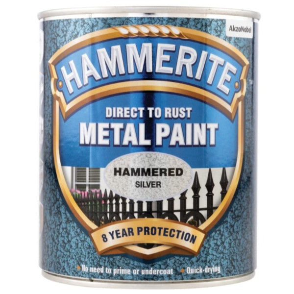 Hammerite Metal Paint Hammered Silver 750ml