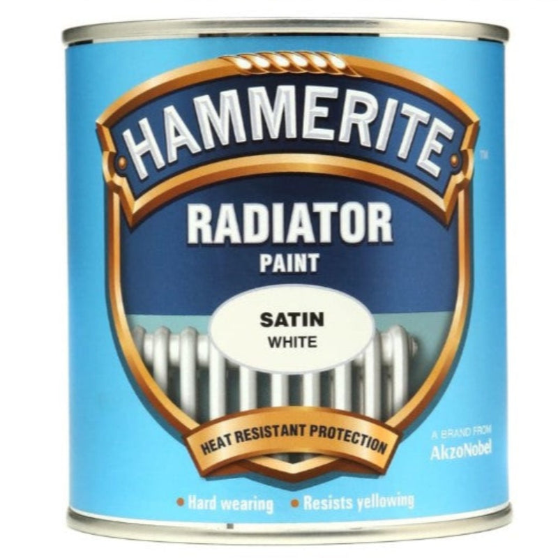 Hammerite Radiator Paint Enamel Satin White 500ml