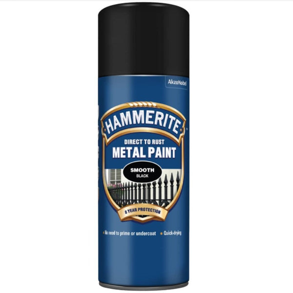 Hammerite Metal Paint Aerosol Smooth Black 400ml