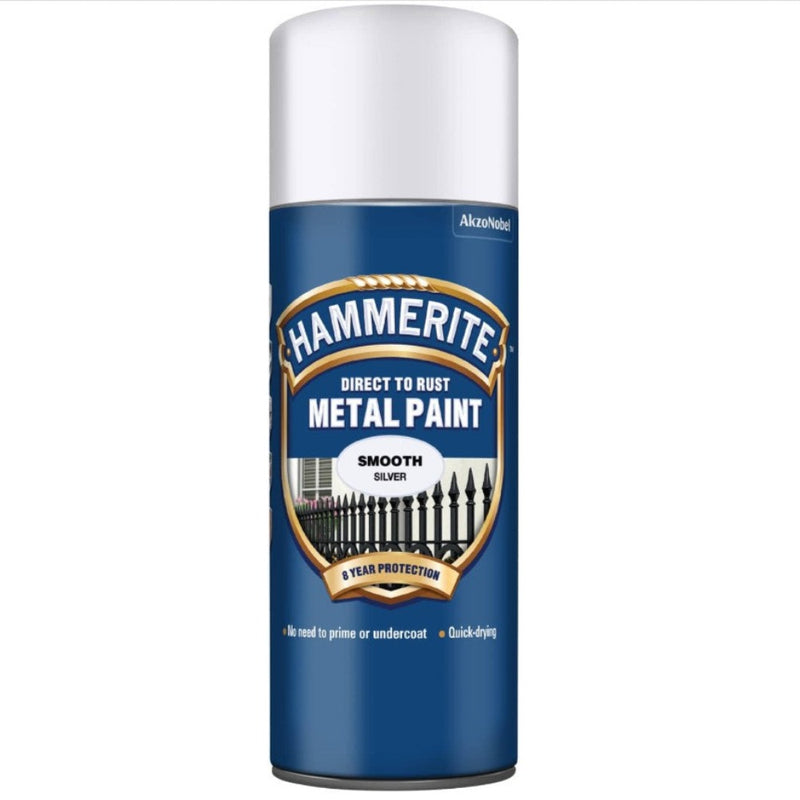 Hammerite Metal Paint Aerosol Smooth Silver 400ml