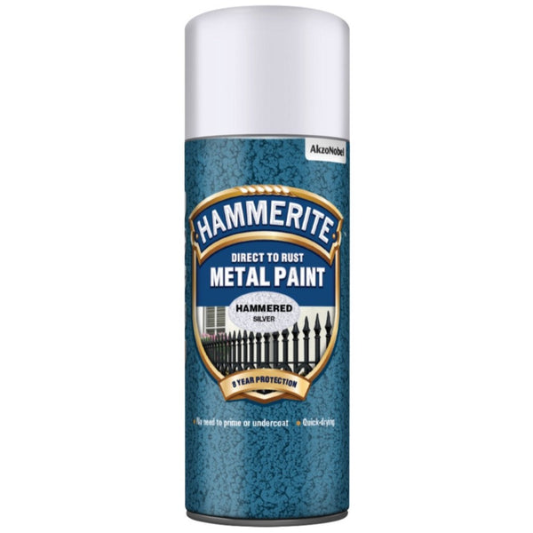 Hammerite Metal Paint Aerosol Hammered Silver 400ml