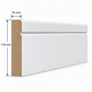 Primed MDF Chamfered & Single 'V' Groove Skirting 18 x 119mm (4.4m Length)