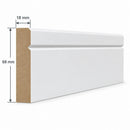 Primed MDF Chamfered & Single 'V' Groove Architrave 18 x 68mm (4.4m Length)