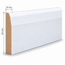 Primed MDF Chamfered Skirting 18 x 94mm (4.4m Length)