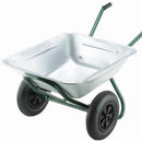 Wheelbarrow Galvanised 90L With Twin Pneumatic Wheel