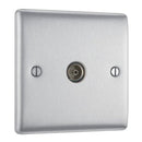 Brushed Steel Co-Axial Socket