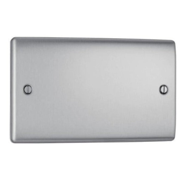 Brushed Steel Double Blanking Plate