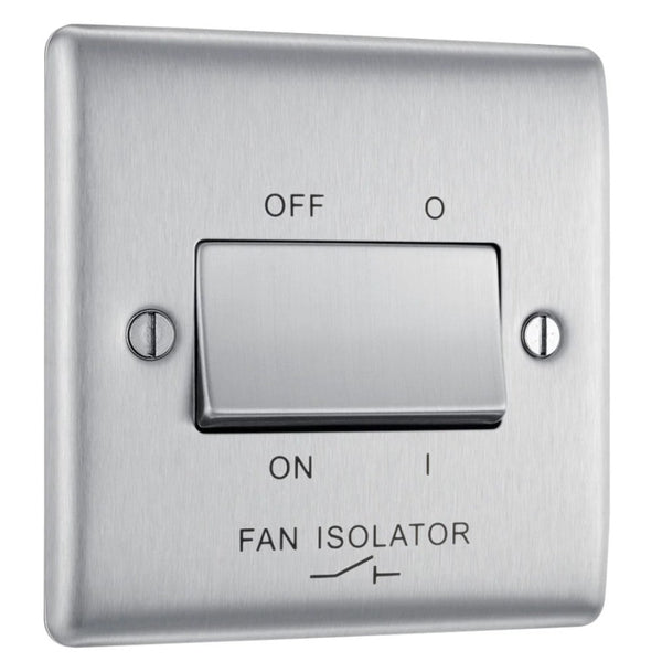 Brushed Chrome Fan Isolator Switch