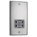 Brushed Steel Shaver Socket 115v/240v