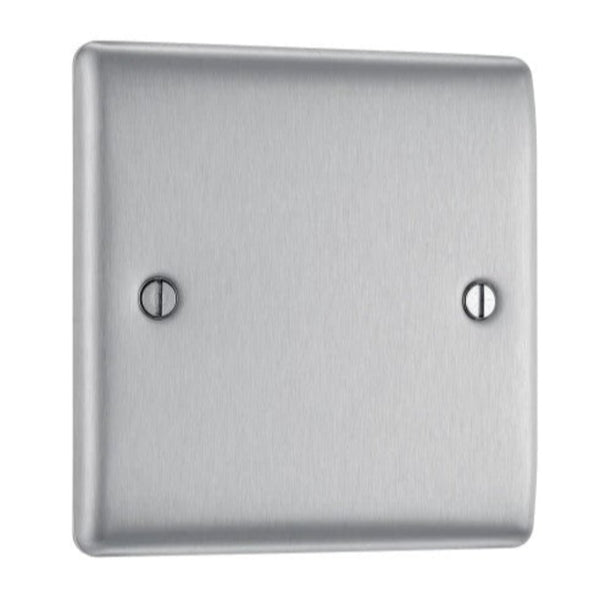 Brushed Steel Single Blanking Plate