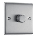 Brushed Steel Single Dimmer Switch