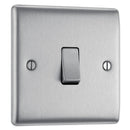 Brushed Steel Single Light Switch