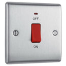 Brushed Steel Single Pole 45amp Indicator Switch