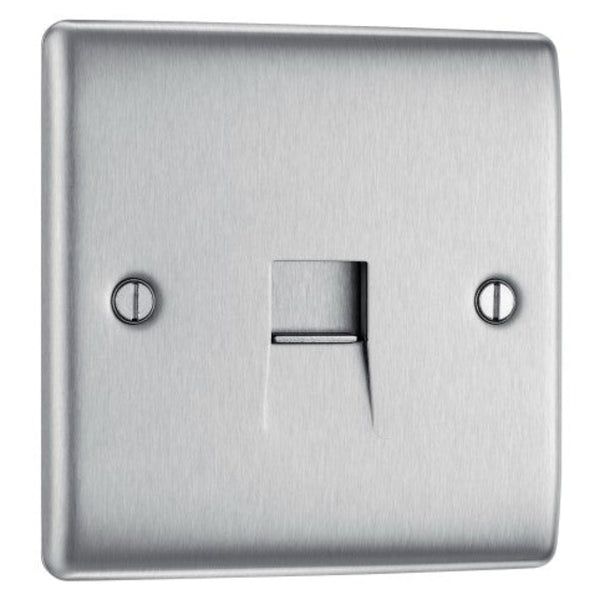 Brushed Chrome Telephone Master Socket