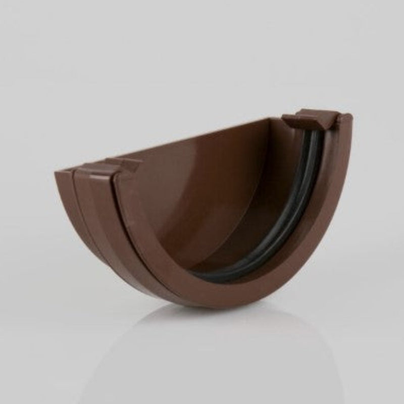 Brett Martin Gutter 112mm Roundstyle External Stopend Brown