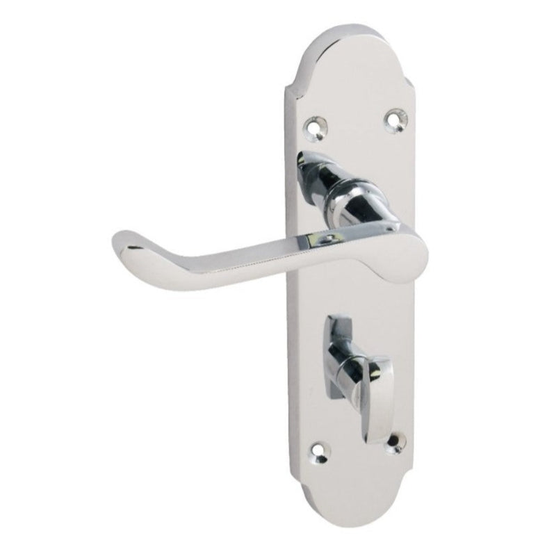 Chromaxe Scroll Lever Bathroom/Privacy Door Handle