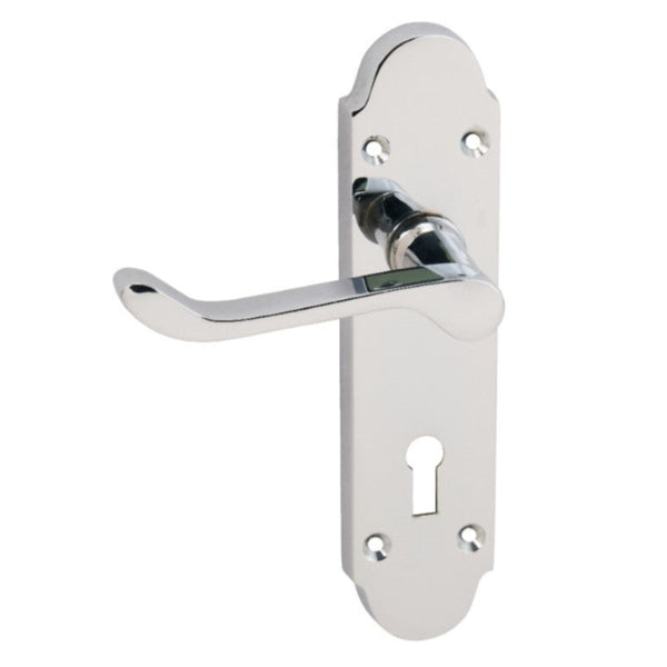 Chromaxe Scroll Lever Lock Set Door Handle