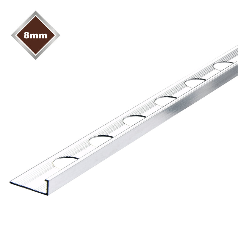 TileRite Chrome L Shaped Tile Trim 8mm