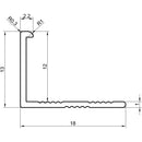 TileRite Chrome L Shaped Tile Trim 12mm