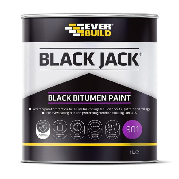 Everbuild 901 Black Bituminous Paint 1ltr