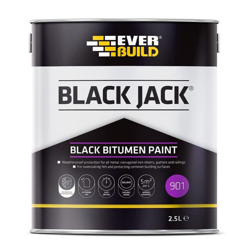 Everbuild 901 Black Bituminous Paint 2.5ltr