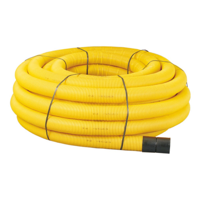 Yellow Perforated Gas Duct 100mm x 50m Coil